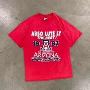Vintage Arizona Wildcats College Basketball 1997 NCAA National Champions Shirt L